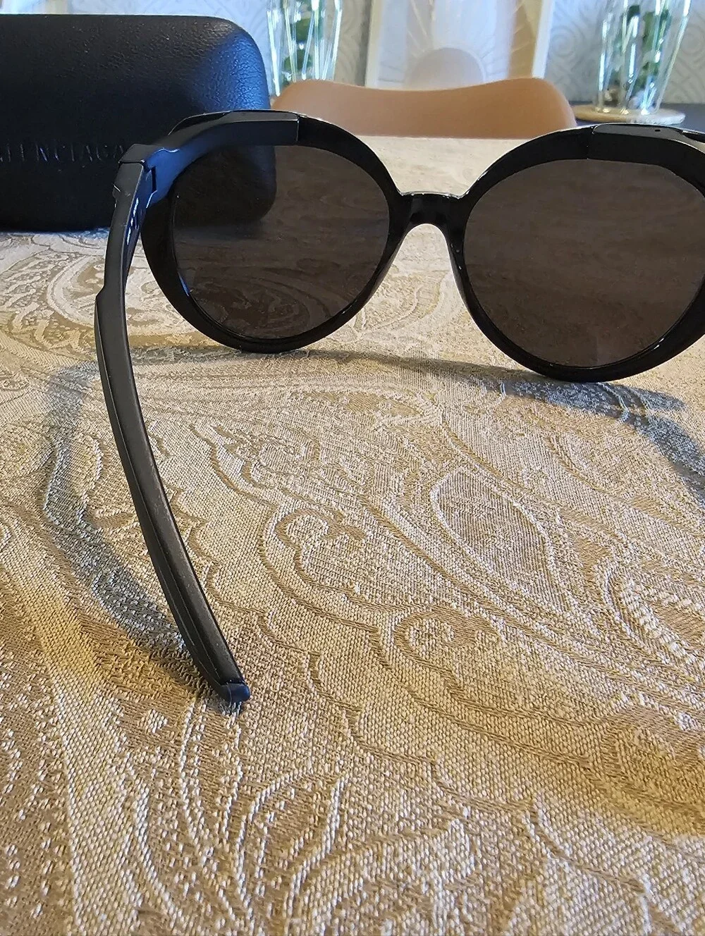 Balenciaga Black Round Oversized Sunglasses 100% Original
